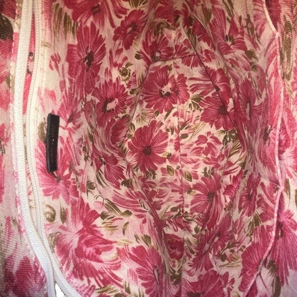 Kate Spade Vintage Large Black Woven Fabric Handbag Purse w/ Silver Handles - Picture 11 of 12